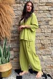 Lina Linen Blend Box Jacket Washed Olive